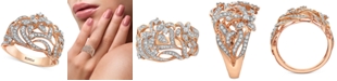 EFFY Collection EFFY&reg; Diamond Flower Statement Ring (3/8 ct. t.w.) in 14k Rose Gold